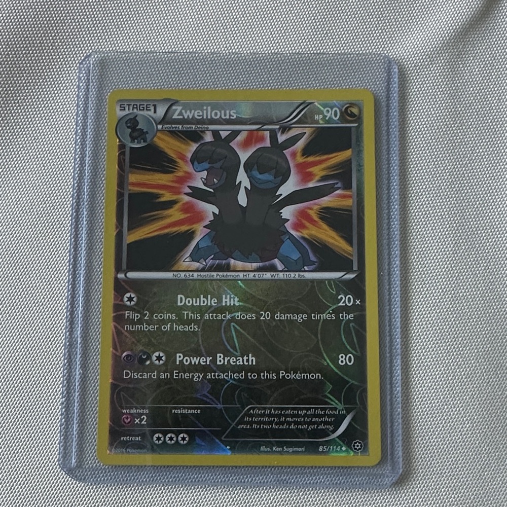 2016 Zweilous Holographic Pokemon Card #85/114